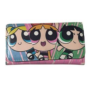 The Powerpuff Girls Long Wallet Action Pose Snap Closure Cartoon Network